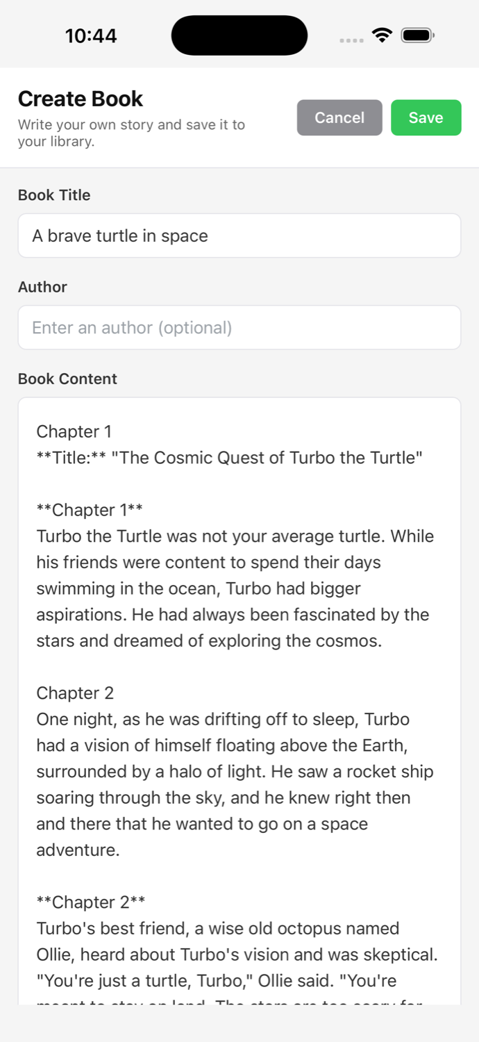 Read Aloud Book Reader app screenshot