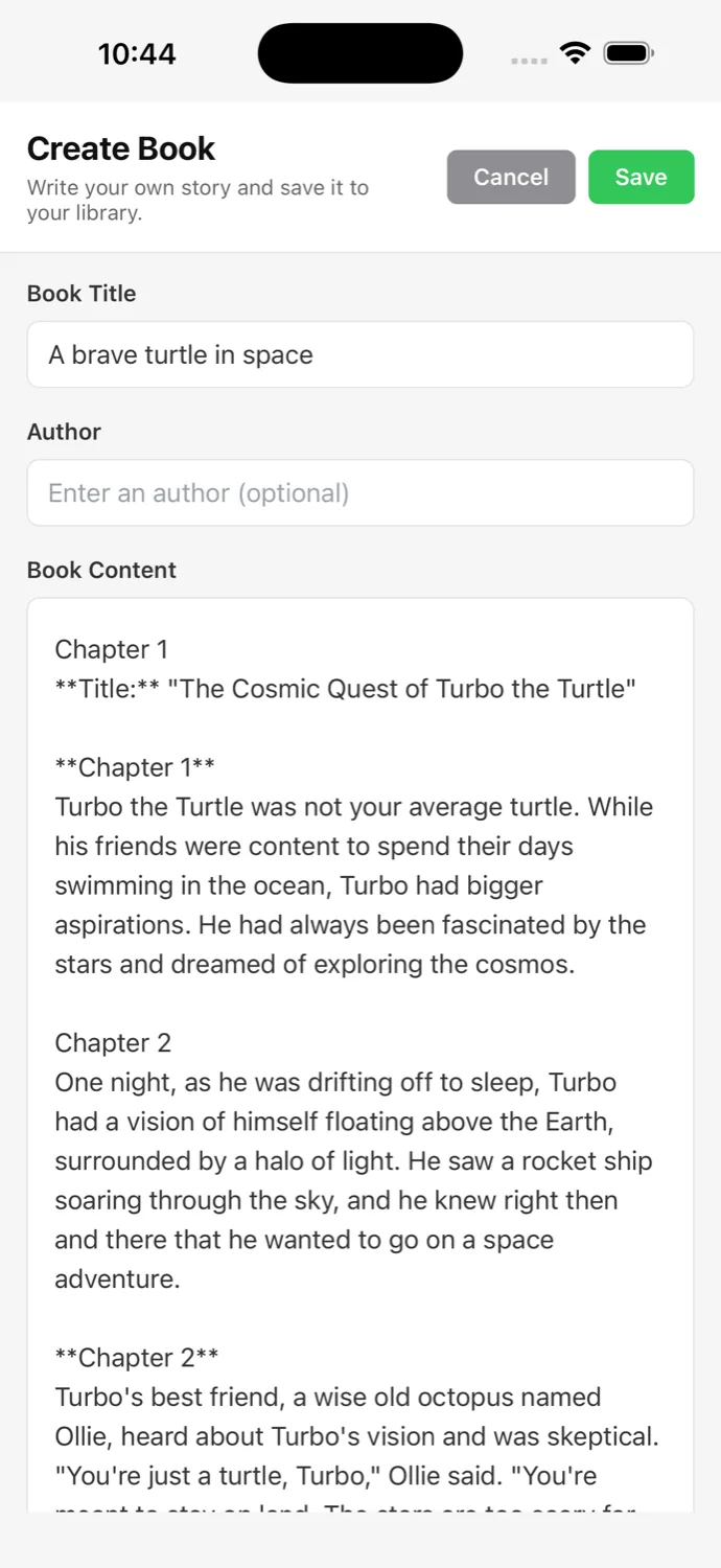 Read Aloud Book Reader app screenshot